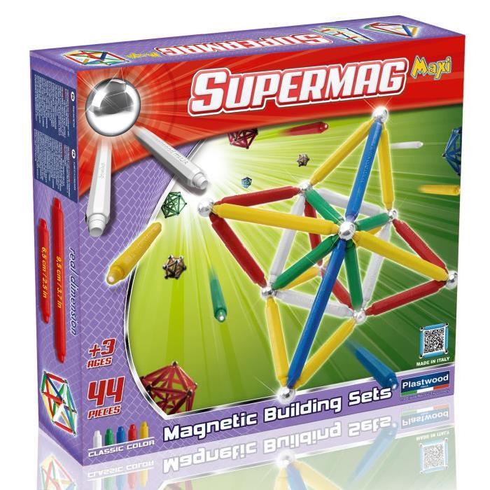 SUPERMAG Jeu de Construction Magnétique Maxi Classic 44 Pieces