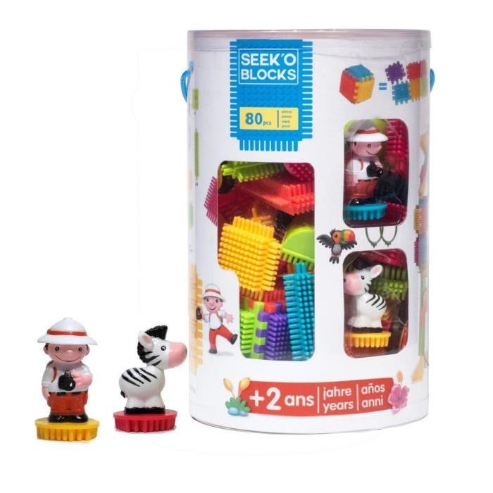 SEEK'O BLOCKS Tube Jungle 2 Personnages - 80 Pieces
