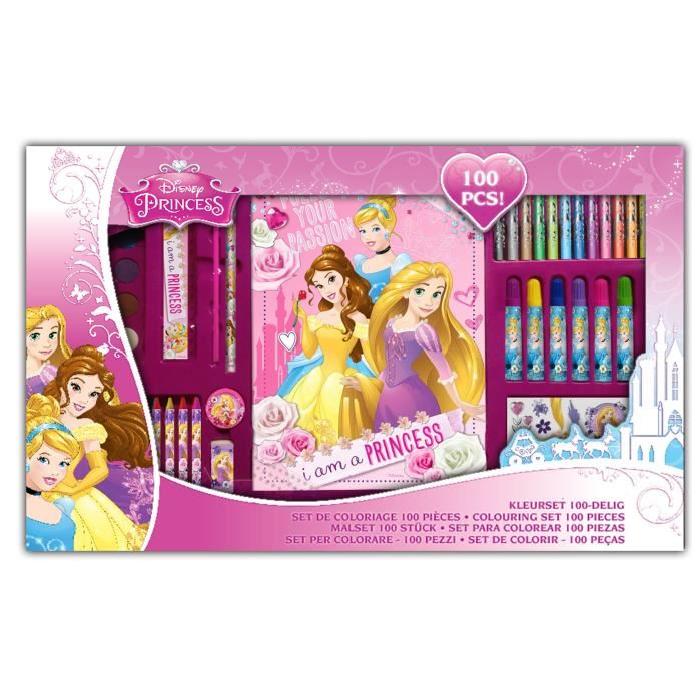 DISNEY PRINCESSES Set De Coloriage 100 Pieces Avec Carnet