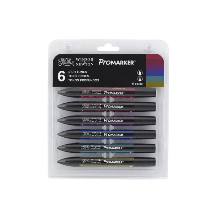 WINSOR & NEWTON Promarker marqueurs 6 tons riches
