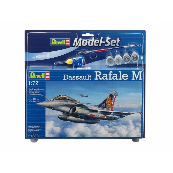 REVELL Model Set Dassault Rafale M Maquette a Construire, a Coller et a Peindre, Avec Accessoires