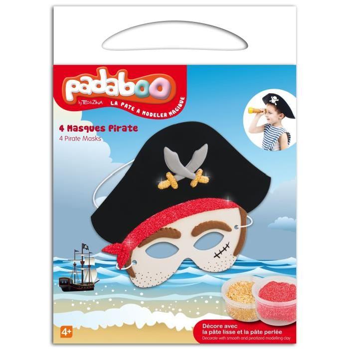 PADABOO Kit pâte a modeler 4 masques pirate
