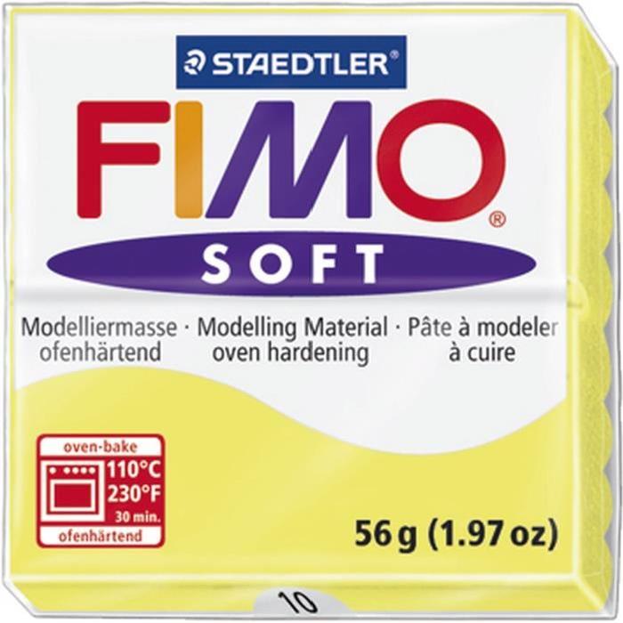 STAEDTLER Pâte a modeler a cuire Fimo Soft bloc 56 g limon