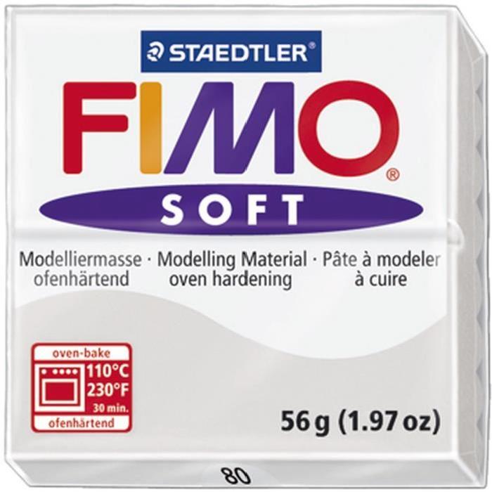 STAEDTLER Pâte a modeler a cuire Fimo Soft bloc 56 g gris