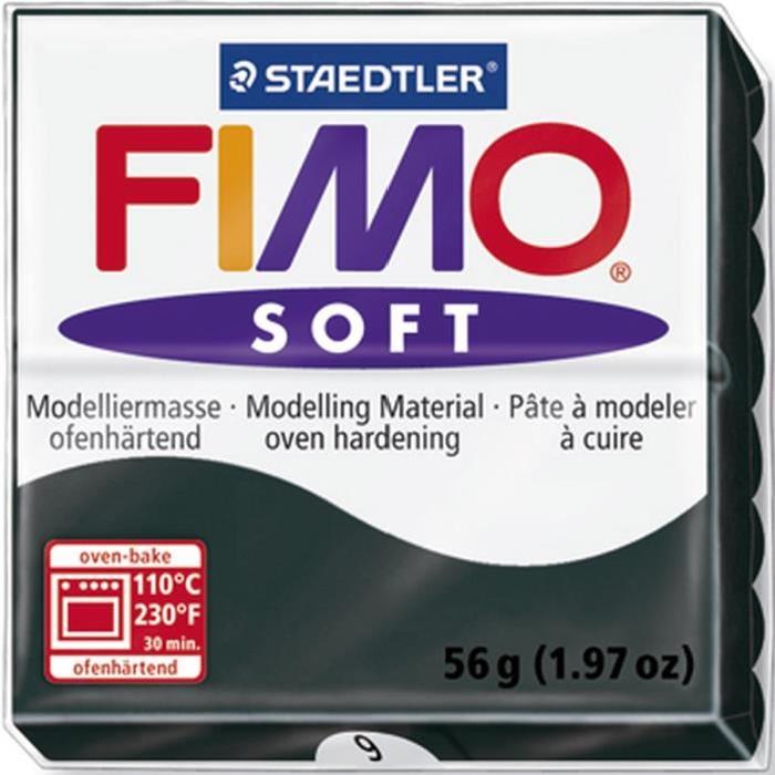 STAEDTLER Pâte a modeler a cuire Fimo Soft bloc 56 g noir
