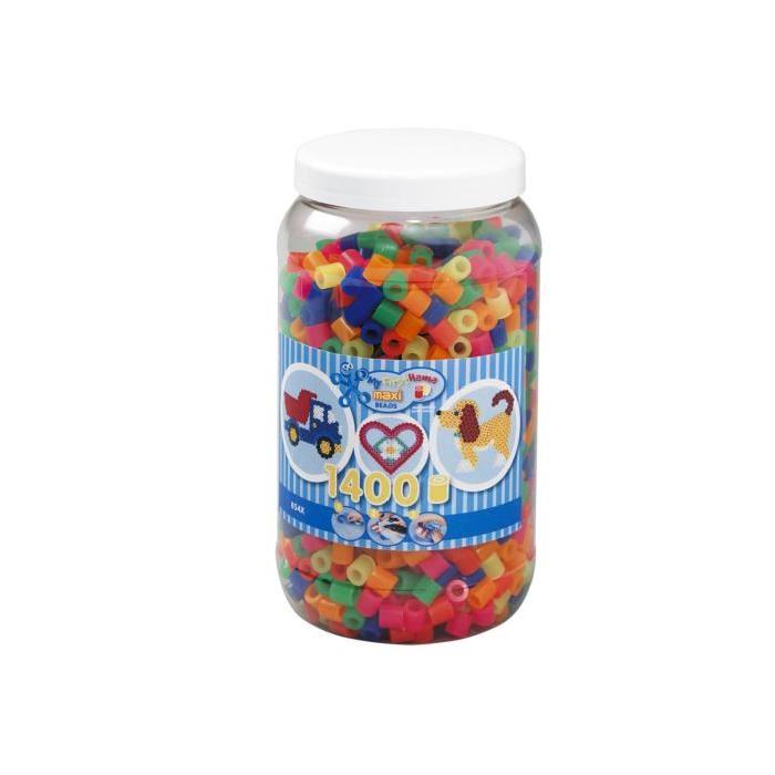 HAMA Pot de 1400 Maxi perles mix néons
