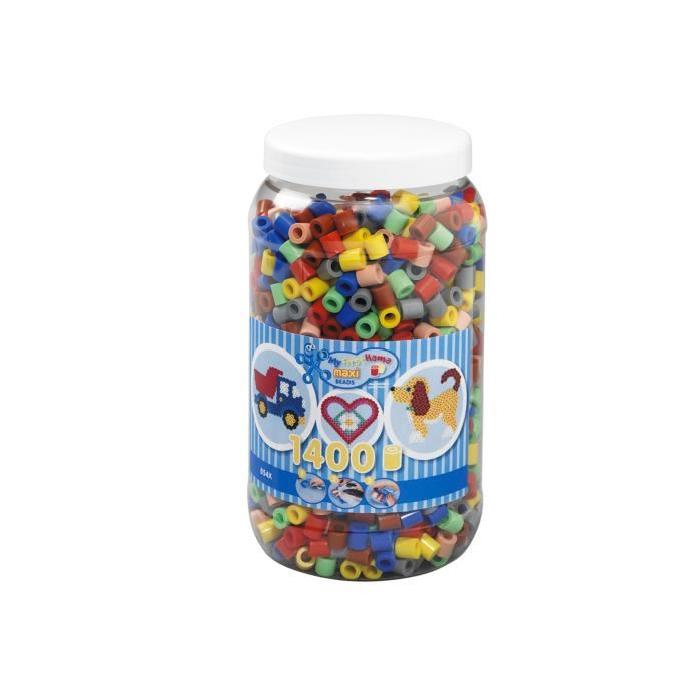 HAMA Pot de 1400 Maxi perles mix 11 couleurs