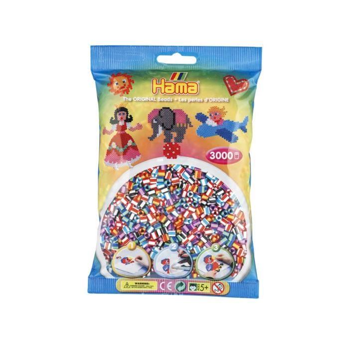 HAMA Sachet de 3000 perles moyennes bicolores