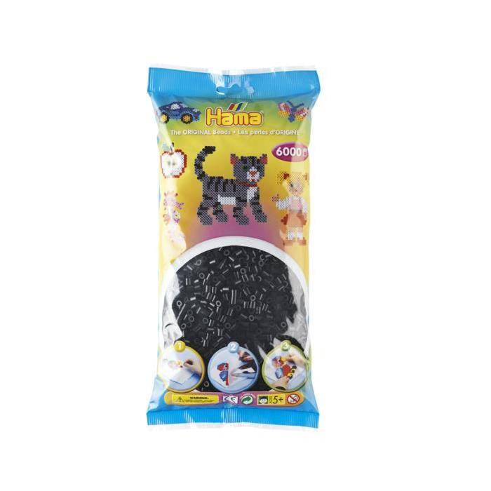 HAMA Sachet de 6000 perles moyennes noires