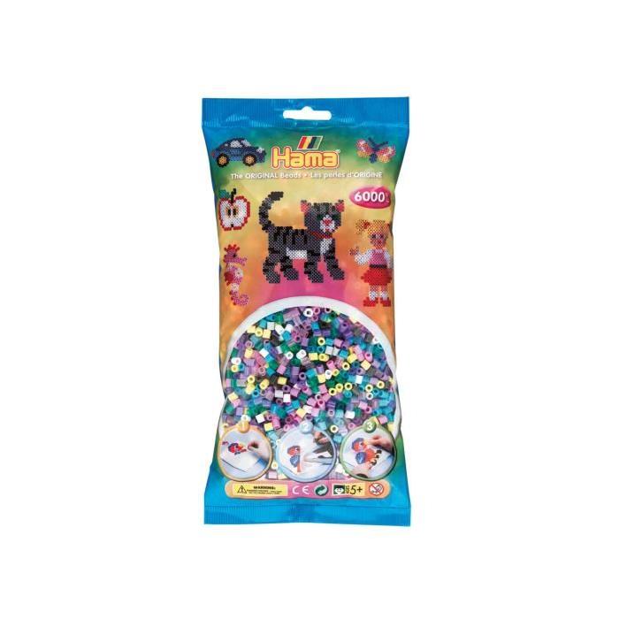 HAMA Sachet de 6000 perles moyennes mélange de 11 couleurs