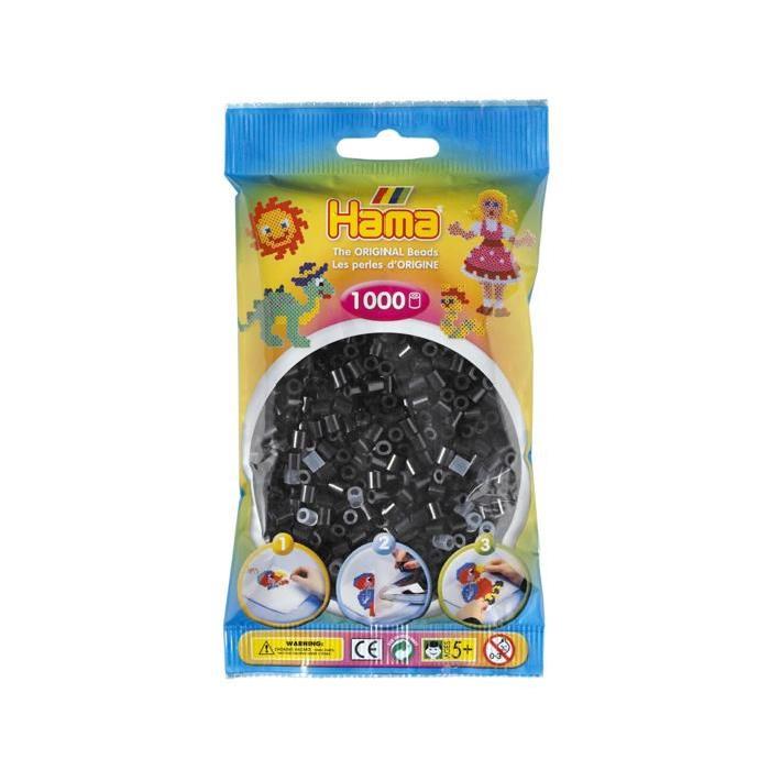 HAMA Sachet de 1000 perles moyennes noires