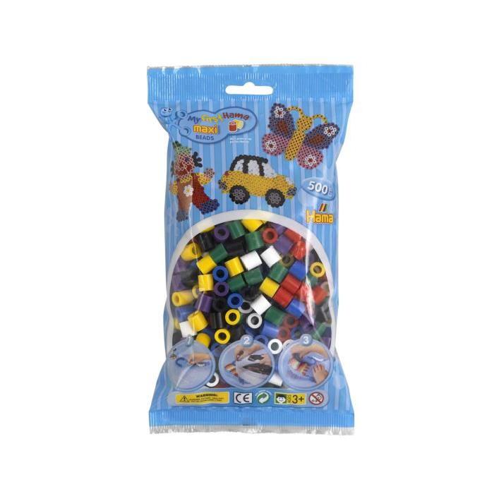 HAMA Sachet de 500 perles Maxi mélange de couleurs vives