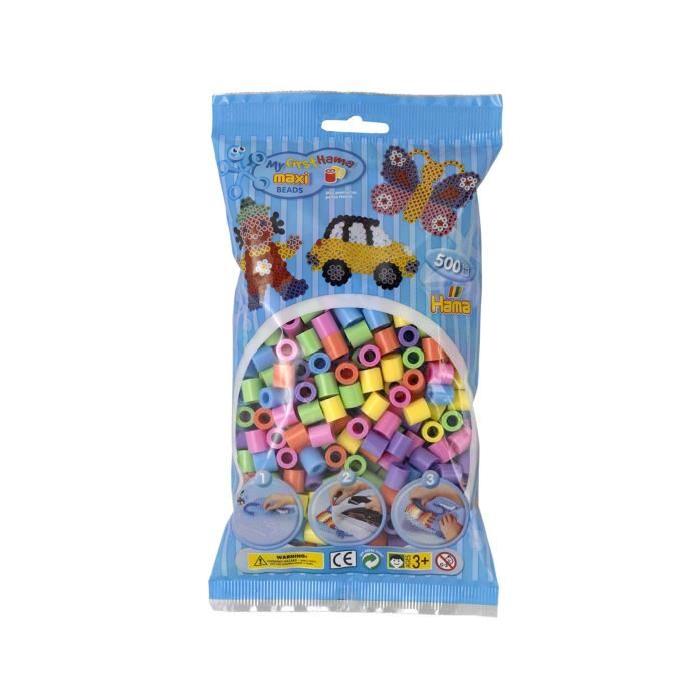 HAMA Sachet de 500 perles Maxi mélange de pastel