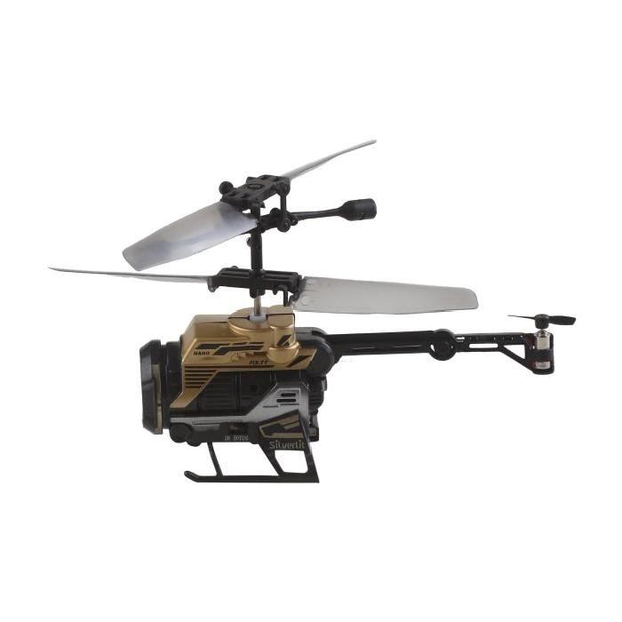 SILVERLIT Hélicoptere Radiocommandé 2,4Ghz Nano Spy Cam (3C. Gyro)