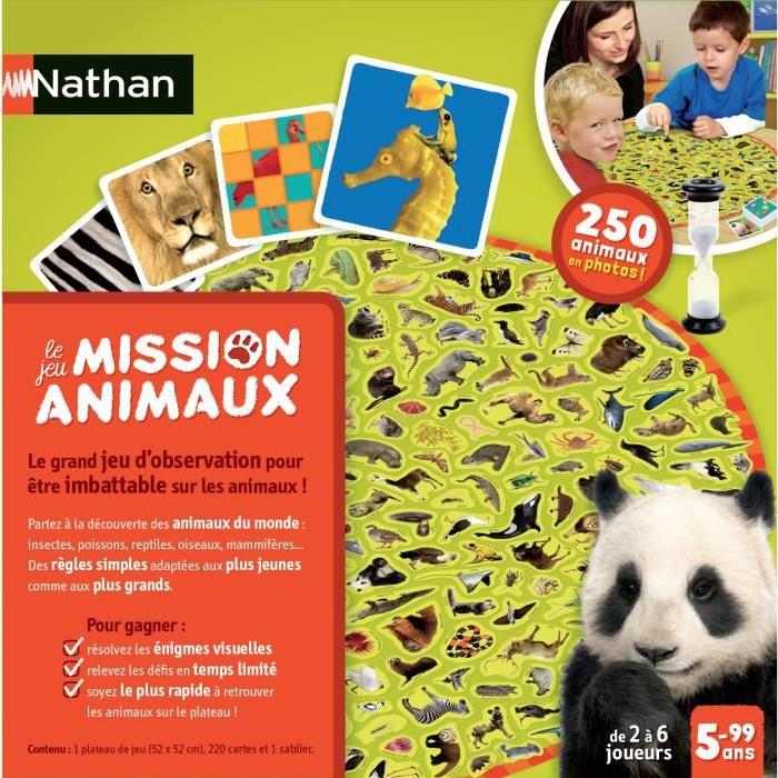 NATHAN Jeu de Société Mission Animaux