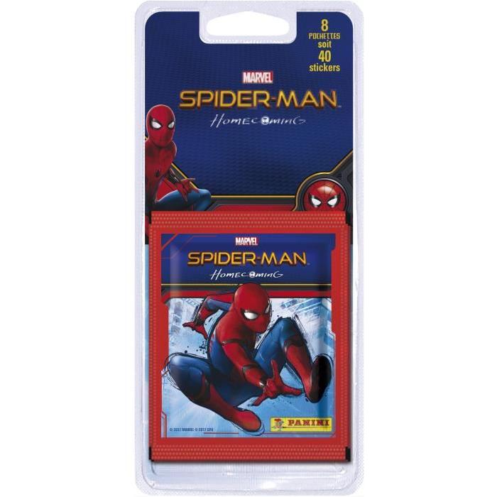 PANINI Blister de 8 pochettes de 5 stickers Spiderman