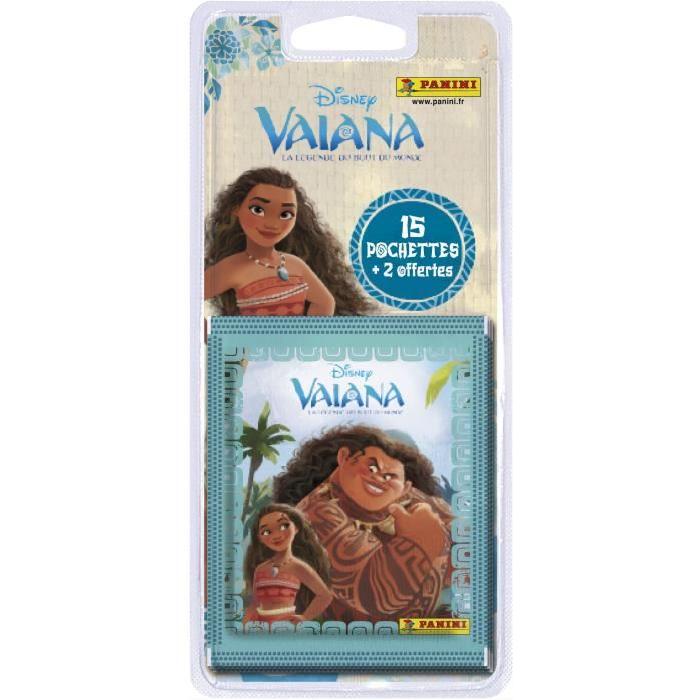 PANINI Blister de 15 pochettes + 2 gratuites de 5 stickers Vaiana