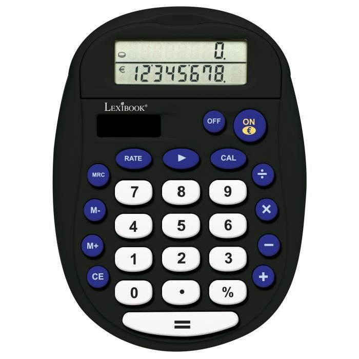Lexibook - Calculatrice de bureau 8 chiffres avec convertisseur Euro