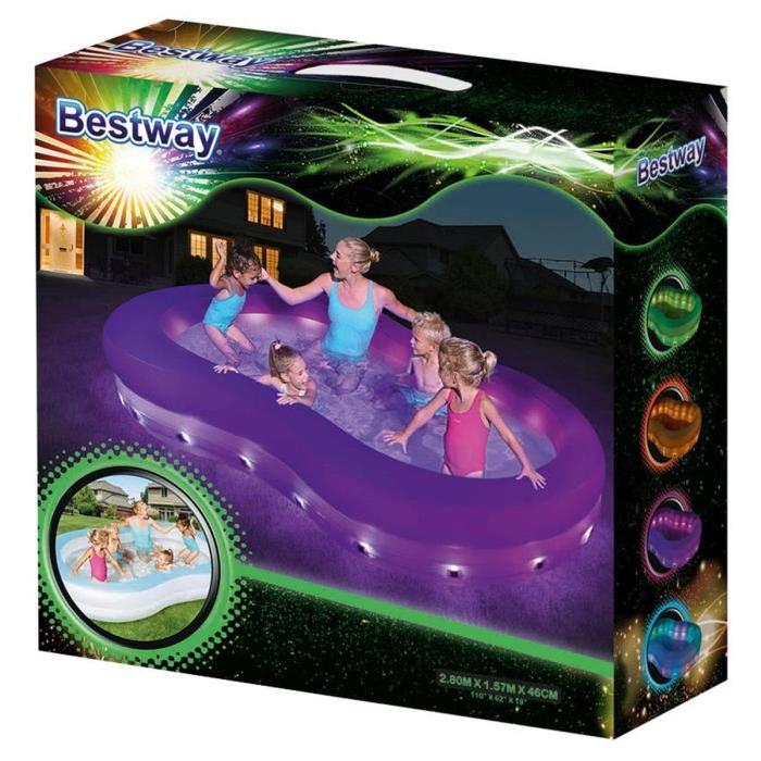 BESTWAY Piscine gonflable a Led lumineuse 280x157x46cm