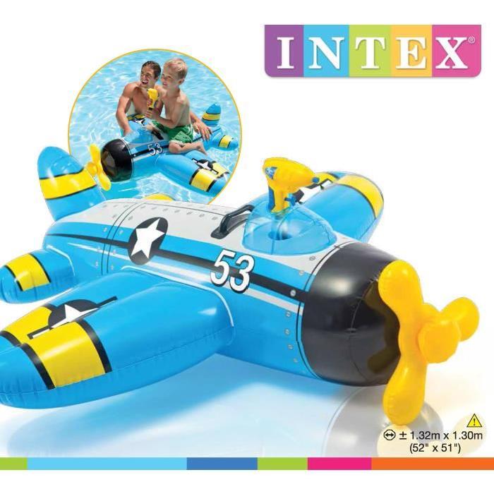 INTEX Matelas enfant / Avion gonflable a Chevaucher + Pistolet a eau arroseur (couleur aléatoire)