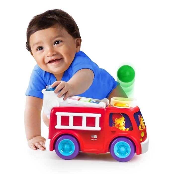BRIGHT STARTS Having a Ball Roll & Pop Fire Truck and School Bus