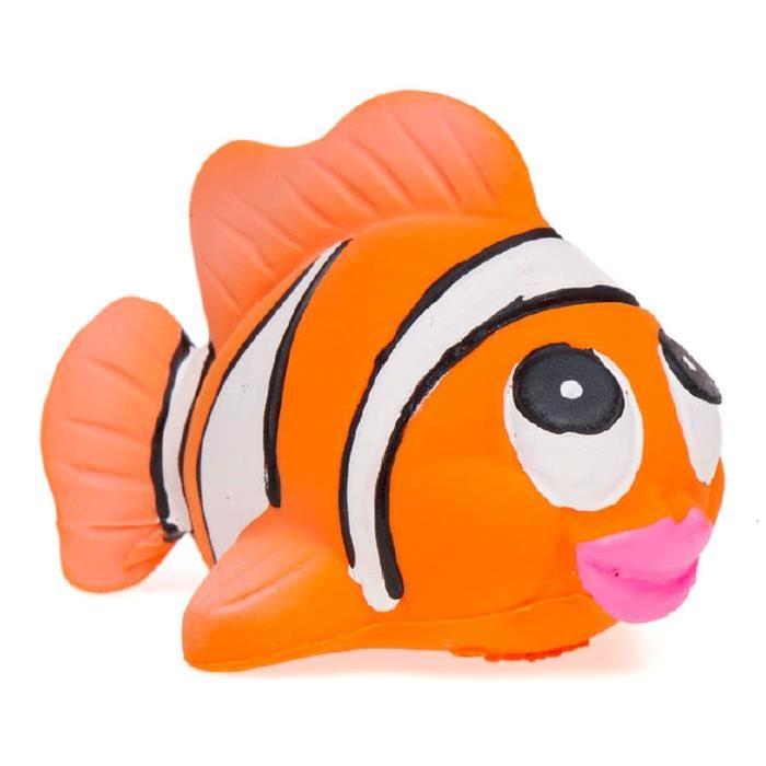 LANCO Poisson clown de bain - Des la naissance - Orange - Caoutchouc naturel  - 6,5 x 9,5 x 6,5 cm