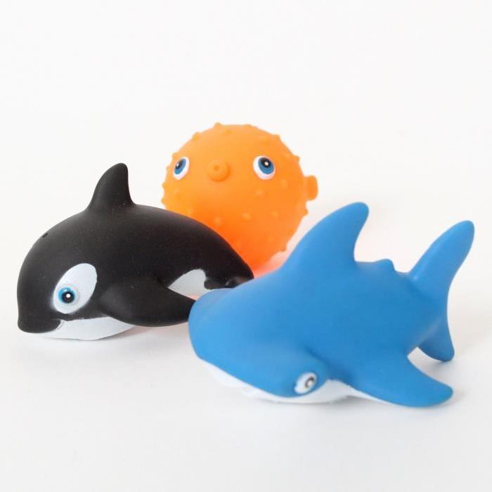 MGM Lot de 3 Animaux Marins - Mixte - A partir de 10 Mois - 7 cm