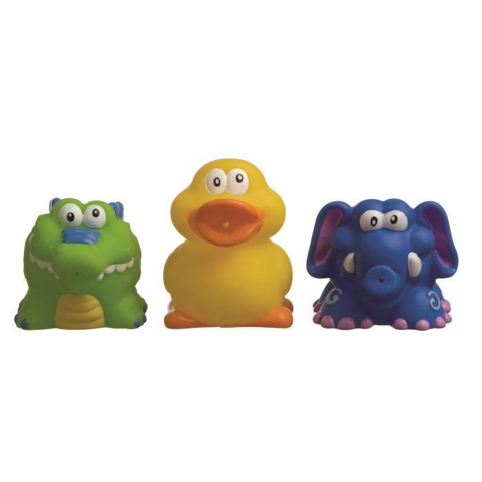 NUBY Jouets de Bain Arroseurs : Crocodile, Eléphant et Canard 4 Mois+