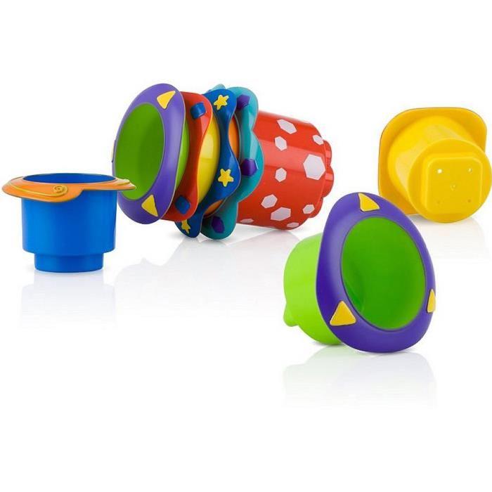 NUBY Jouet de bain Gobelets a Empiler  6 Mois+