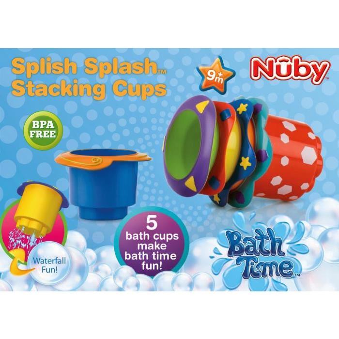 NUBY Jouet de bain Gobelets a Empiler  6 Mois+