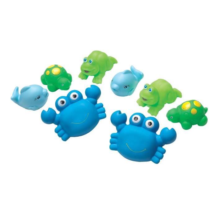 PLAYGRO Lot de 8 Gicleurs de bain bleus avec valisette