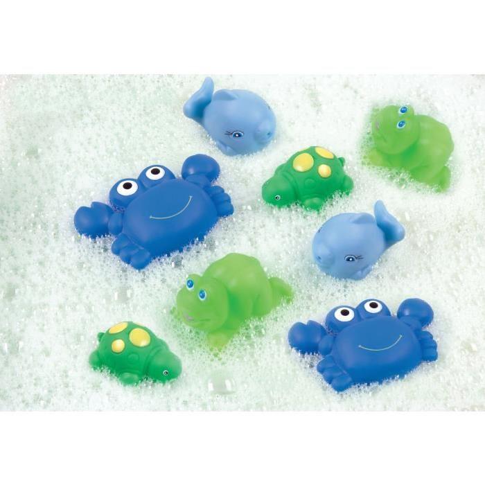 PLAYGRO Lot de 8 Gicleurs de bain bleus avec valisette