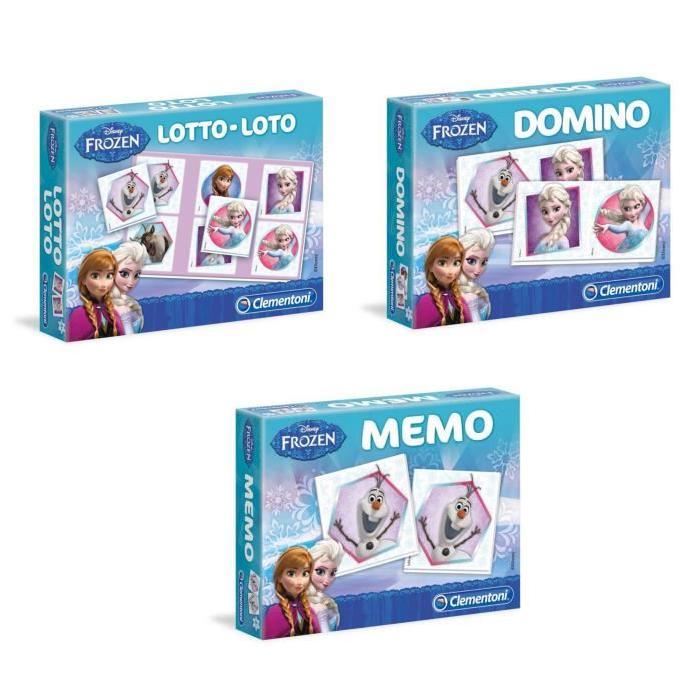 PACK LA REINE DES NEIGES Memo + Loto + Domino
