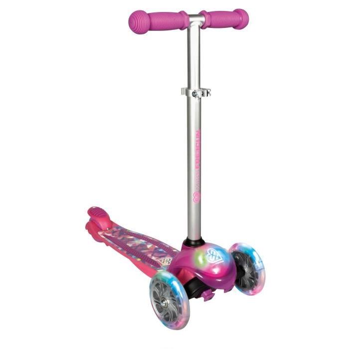 TEMPLAR Trottinette 3 roues lumineuse FREEGUN boy avec leds rose violette