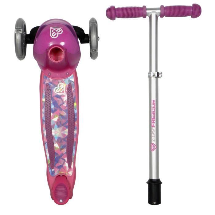 TEMPLAR Trottinette 3 roues lumineuse FREEGUN boy avec leds rose violette