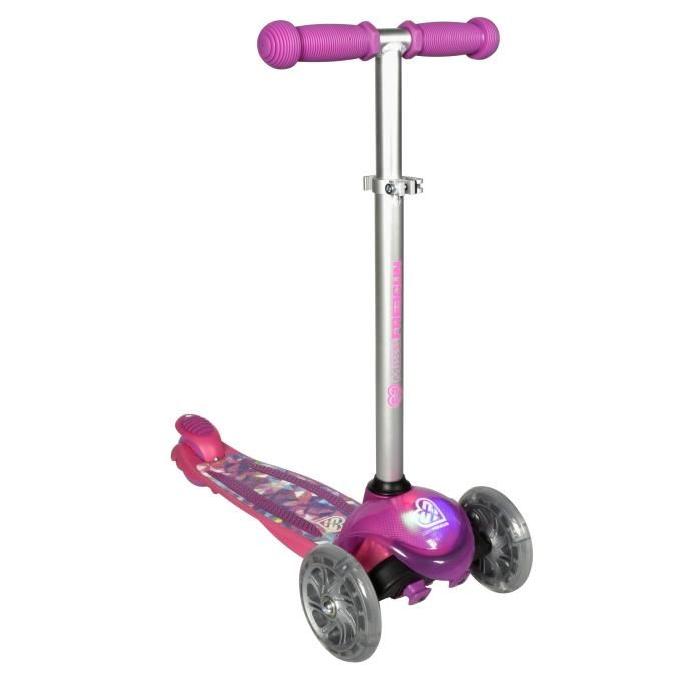 TEMPLAR Trottinette 3 roues lumineuse FREEGUN boy avec leds rose violette