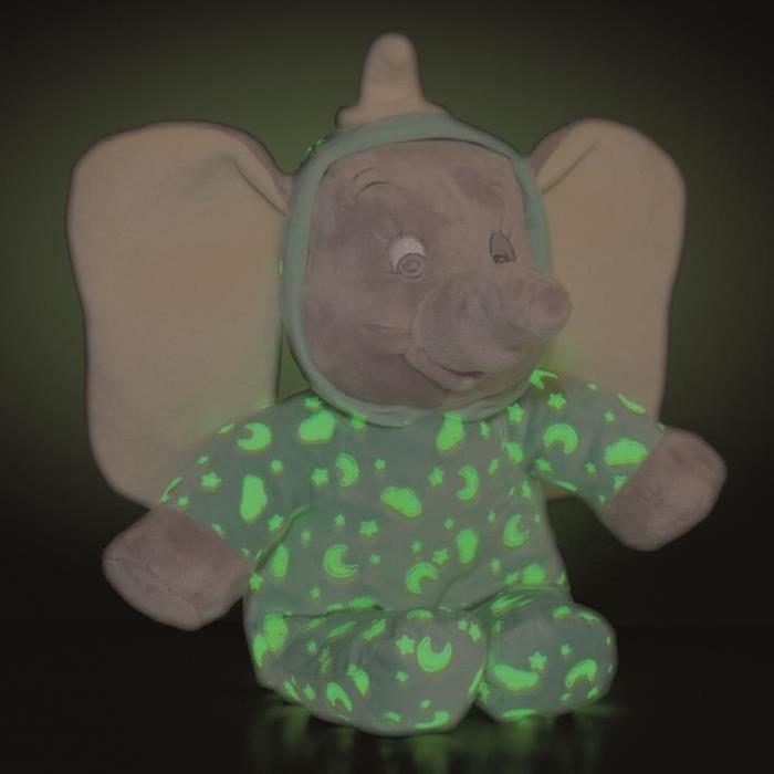 DUMBO L'ELEPHANT Peluche Verte qui brille dans le noir 25 cm - Disney