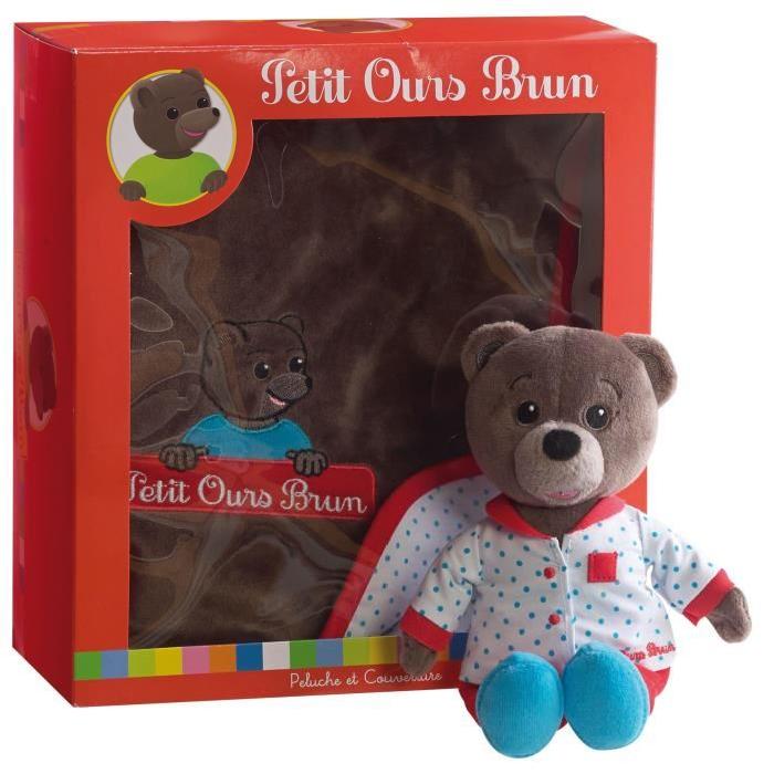 PETIT OURS BRUN Coffret Cadeau peluche et couverture