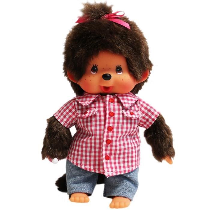 MONCHHICHI Fille Chemise Vichy rouge 20 cm