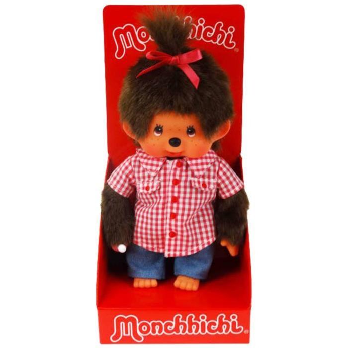 MONCHHICHI Fille Chemise Vichy rouge 20 cm