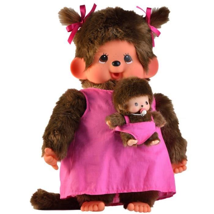 MONCHHICHI Maman et son Bébé Rose 45 cm