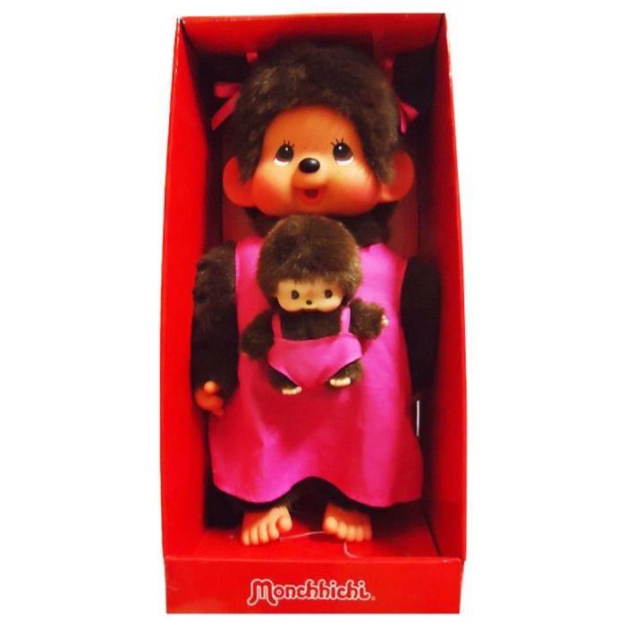 MONCHHICHI Maman et son Bébé Rose 45 cm