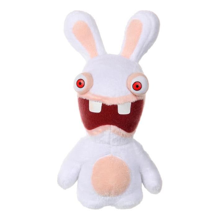 LAPINS CRETINS Peluche 18 cm bouche ouverte