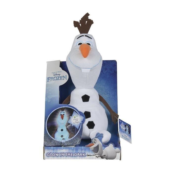 LA REINE DES NEIGES Peluche Olaf qui brille dans le noir 25 cm - Disney