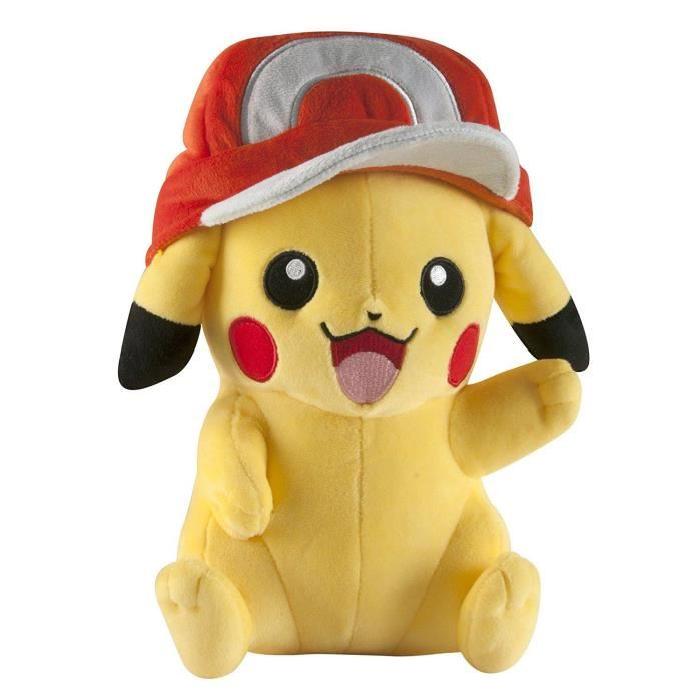 Peluche Pokemon Maxi Pika Casquette Sacha