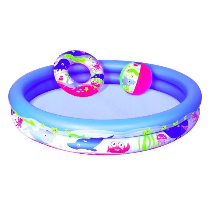 BESTWAY Piscine 147 cm + Bouée et Ballon