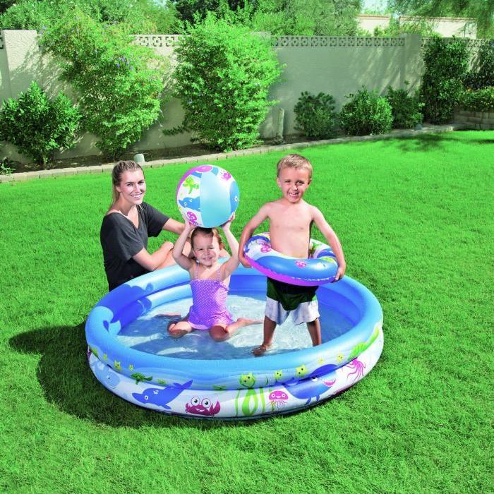 BESTWAY Piscine 147 cm + Bouée et Ballon