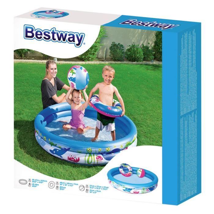 BESTWAY Piscine 147 cm + Bouée et Ballon