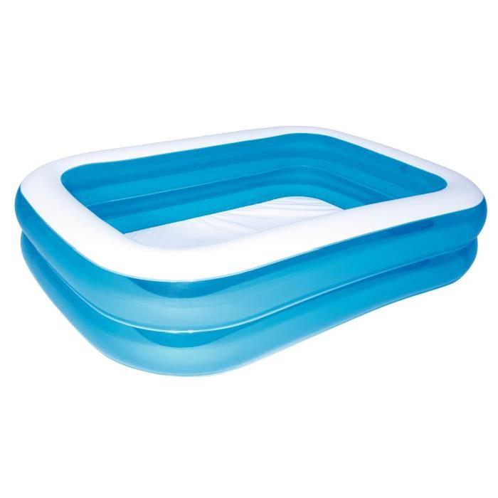 BESTWAY Piscine Gonflable Familiale De Luxe Bleue 211 x 132 x 46 cm