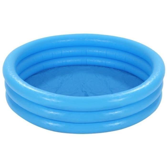 INTEX Piscine gonflable pour enfant 3 boudins - Ø1,47m - Bleu cristal